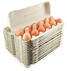 an egg carton filled with brown eggs