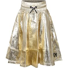 Color: Gold Golden casual skirt in polyamide, elasticated waist. It is decorated with black logo print and flounces. 100% Polyamide. Washing machine at 30°. Gold Models, Kenzo Kids, Stella Mccartney Kids, Casual Skirt, Donna Karan, City Chic, Bottom Clothes, Black Logo, Girls Accessories