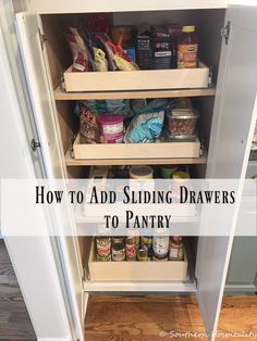 how to add sliding drawers to pantry shelving in the kitchen or dining room?