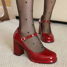 Womens Mary Janes, Mary Jane Shoes Womens, Platform Mary Janes, Patent Leather Shoes, Mary Jane Pumps, Womens Shoes High Heels, Leather Mary Janes, Mary Jane Shoes, Red Shoes