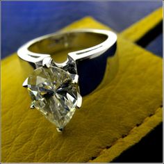 3 Carat Pear Shaped 7mm Band Engagement Luxury Pear-shaped Platinum Diamond Ring, Luxury Pear-shaped Jewelry With Prong Setting, Pear Shaped Wedding Set, Wide Engagement Ring, Pear Shaped Wedding Rings, Big Wedding Rings, Pear Wedding Ring, Pear Shaped Diamond Ring, Jewelry Knowledge