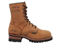 Full Grain Oiled Leather or Crazy Horse Leather upper, Lace up closure for secure fit, Approx. 1.75\ heel, Steel Toe, Standard footbed, Oil Resistant Lug Sole, Goodyear Welt Construction | Men's AdTec 9" Steel Toe Logger Work Boot in Brown Size 7 Logger Boots, Popular Boots, Steel Toe Boots, Steel Toe Work Boots, Work Boots Men, Safety Boots, Work Boot, Shoe Carnival, Footwear Collection