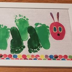 the very hungry caterpillar hand print