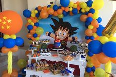 a birthday party with balloons and decorations