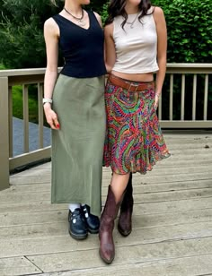 Boots And Long Skirt Outfit, Maxi Skirt With Mary Janes, Olive Green Doc Martens Outfit, Winter Outfit Brown Boots, Styling Dr Martens Mary Janes, Doc Martens Long Skirt, Doc Martens Summer, Indie Skirt Outfit, Mary Jane’s Outfit