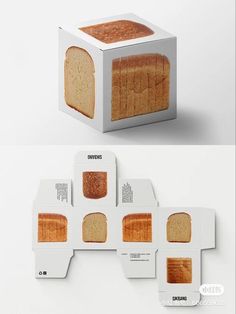 an image of bread in the shape of a box with slices cut out and ready to be eaten