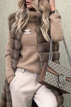 Mode Casual, Pinterest Fashion, Looks Chic, 가을 패션, Fur Vest, Winter Fashion Outfits, Fall Winter Outfits, Kuala Lumpur, Coco Chanel