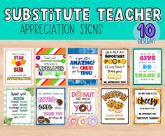 teacher appreciation signs with the words, sayings and pictures for teachers to use in their classroom