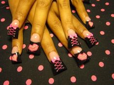 Corset Nails, Beautiful Nail Art Designs, Flare Nails, Wide Nails, February Nails, Punk Nails, Duck Nails, Edgy Nails, Really Cute Nails