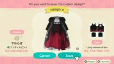 an animal crossing character is wearing a red dress