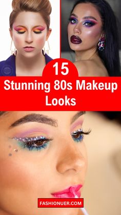 Channel retro glam with these 15 stunning 80s-inspired makeup looks! From neon eyeshadows to bold lips, these looks are #MakeupGoals and perfect for adding a pop of color to your spring beauty routine. #SpringMakeup #80sMakeup #RetroGlam #BeautyInspiration #SpringBeauty #MakeupTrends 80s Makeup Looks, 80’s Makeup, Neon Lipstick, 80's Party Outfit, Scary Clown Makeup, Bold Eyeliner, 80s Makeup, Avant Garde Makeup, Chic Makeup