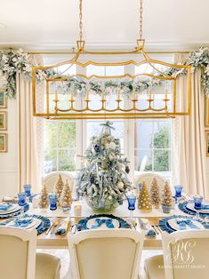 Learn how to style a stunning Christmas table with blue velvet accents, monogrammed details, and luxurious place settings. This easy guide will show you how to create the perfect holiday dining space! Flocked Garland, Glitter Leaves, Eucalyptus Garland, Beauty Organization, Cozy Meals, Bow Christmas, Miniature Christmas Trees, Christmas Bedroom, Monogram Wreath