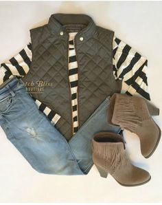 awesome Winter Fashion Outfit. Iconic quilted mock neck vest in olive. Complete the perf... Stitch Fix Inspiration, Fall Clothes, Fall Winter Style, Stitch Fix Style, Fall Winter Fashion, Winter Fashion Outfits, Fall Style, Winter Clothes, My Dream Closet