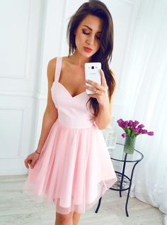 Chic a-line homecoming dress, short homecoming dress. Babyonlinedress custom made，fashion design with top quality， lowest price and free shipping, affordable price,all colors and sizes. Homecoming Dresses Modest, Pink Prom Dresses Short, Modest Homecoming Dresses, Homecoming Dresses For Teens, Simple Homecoming Dresses, Cheap Homecoming Dresses, Tulle Homecoming Dress, Pink Homecoming Dress, Graduation Dresses