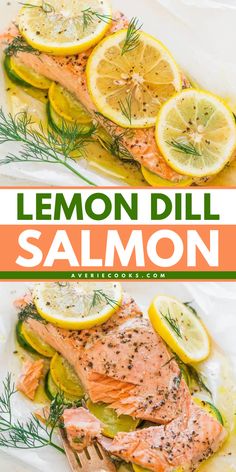 Here's another easy salmon dinner for your rotation! It's ready in just 20 minutes. Baked in parchment paper with vegetables, this lemon dill salmon recipe is full of bold flavor! Plus, this salmon meal is healthy! Salmon In Parchment Paper, Salmon In Parchment, Salmon With Vegetables, Lemon Dill Salmon, Salmon Vegetables, Dill Salmon, Lemon Salmon, Recipes With Few Ingredients, Lemon Dill