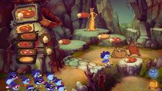 an animated game with many different characters in the scene, including cats and other animals