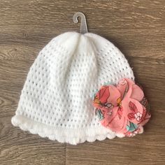 Adorable Crochet Beanie Never Worn - Doesn’t Have Tags, But Still Has The Plastic Hanger On It 12-24 Months White Crochet Hat One Size Soft Knit, Fitted White Crochet Hat Casual, Casual White Crochet Knit Hat, Fitted White Crochet Hat, Baby Boy Winter Hats, Baby Summer Hat, Boys Winter Hats, Newborn Hats, Fox Hat