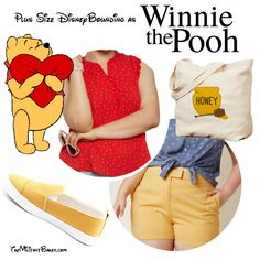 winnie the pooh is wearing yellow shorts