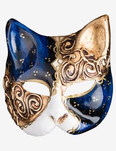 Blue Felix Venetian mask baroque style for sale Ball Masks, Traditional Masks, Venetian Carnival Masks, Kitsune Mask, Diamond Cat, Unique Masks, Venetian Carnival, Ball Mask, Theatre Masks