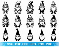 gnomes with hats and beards svg dxf eps png files