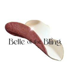 Hat color: white  Hat size: M or L Rhinestone color: pink with crystal clear rhinestones around the edges and crystal clear on crown of hat MANDATORY: Please indicate your hat size (M or L) and when you need it by in the personalization section. Follow us on Instagram @belleoftheblingco for more inspo and to see different hat/rhinestone combinations! Western Bling Hat For Rodeo, Western Hats With Bling For Rodeo, Western Style Bling Hats For Rodeo, Fitted Hats With Rhinestones For Country Events, Western Hat Bands For Wedding And Kentucky Derby, Western Style Fitted Wedding Hat, White Western Hat With Rhinestones, Western Wedding Hat With Rhinestones, Rhinestone Cowgirl Hat