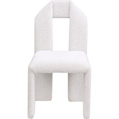 a white chair that is made out of foam