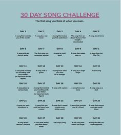 the 30 day song challenge poster