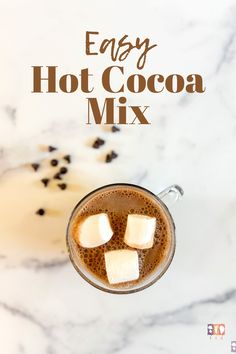 hot cocoa in mug with marshmallows