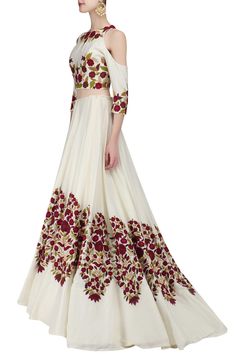 Ivory Color Lehenga Choli in Resham Embroidery Ivory Dupatta, Ivory Lehenga, Muga Silk, Resham Embroidery, Indian Lehenga Choli, Asian Wedding Dress, Indian Bridal Lehenga, Pakistani Fashion Casual, Saree Gown