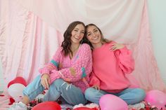 Happy Valentines day featuring Lash NextDoor new collection! Pink Sweaters, Gray Romper, Bride Necklace, High Roller, Belle Dress, Pink Drinks, Orange Crush