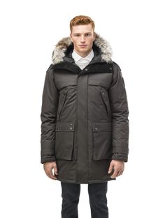 Yatesy Men's Long Parka | Winter Coat | Nobis Canada – Nobis - US Cold Environment, Black Outfit Men, Arctic Parka, Men Parka, Coyote Fur, Weather Outfits, Timberland Style, Fashionable Snow Boots, Long Parka