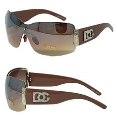 Womens Mens Wrap Rimless Designer Fashion  Sunglasses Oval Retro Brown Shades Eyewear Frame Height: 55 mm  Frame Width: 140mm Return Policy: We offer 100% satisfaction guarantee. Returns are available within  30 days, We will give money back or exchange it for another item after returning item in original condition, Buyer pays return shipping fee.  Shipping      We ship within 1 business day after clear payment thru Paypal. Feedback: If you are happy with your purchase please give us the highest Y2k Brown Sunglasses, Early 2000s Accessories, Chunky Glasses, 2000s Accessories, Shades Eyewear, Sunglasses Unique, Sunglasses Y2k, Sunglasses Oval, Retro Shades