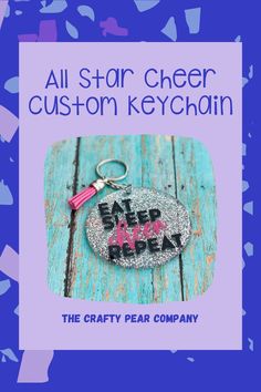 the crafty pear company - all star cheer custom keychain with tassel