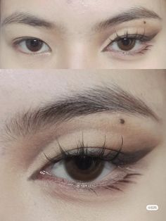 Eyeliner Looks For Asian Eyes, Sleepy Droop Eye Makeup, Makeup For Puppy Eyes, Make Up On Asian Eyes, Asian Eye Eyeliner, Make Up Trends 2022 Winter, Douyin Makeup Eyeliner, 90s Asian Baddie Makeup, Tapered Eyelids Aesthetic