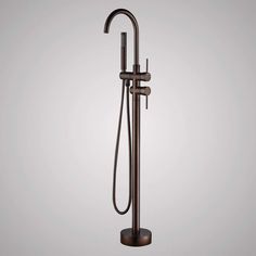 an antique style shower faucet with hand shower head and handset