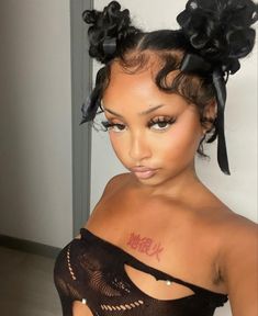 Quick Baddie Hairstyles, Two Pigtails Hairstyles For Black Women, Sleek Ponytail Hairstyles, Homecoming Ideas, Birthday Inspo, Natural Curls Hairstyles, Hairdos For Curly Hair, Natural Hair Styles Easy, Slick Hairstyles