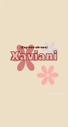 the words kavliani are written in red and pink flowers