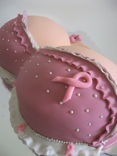 Breast Cancer Awareness Cake. Love this! Making when we get to party!! Pink Parties, Jolie Photo, Frosting, Cupcake Cakes, Ribbon, Dessert, Tv