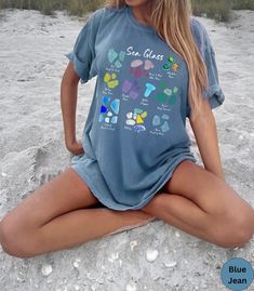 Sea Glass Comfort Colors Summer Beach Vacation Shirt,beach Glass Tshirt for Her, Oversized Beach Coverup, Beach Lover Gifts,beachy Shirt - Etsy Casual Blue T-shirt For Beach Party, Blue Short Sleeve Beach T-shirt, Blue Short Sleeve T-shirt For The Beach, Blue T-shirt For Beach Party, Beachwear Style, Beach Season Tops With Funny Print, Blue Beachwear T-shirt For Beach Party, Beach Tops With Funny Print, Blue Beachy T-shirt For Vacation, Funny Print Beach Tops