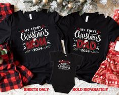 Their first Christmas as a family was a dream come true. Wearing their matching bear shirts, each with their names proudly displayed, they gathered around the tree. The buffalo plaid bears symbolized their new roles--Mom, Dad, and Baby. As they shared smiles and cuddles, they knew this was just the beginning of a lifetime of beautiful memories together. The shirts were a perfect keepsake of this precious moment--their first Christmas as a family. 🐻❤️🎄 #FirstChristmasAsFamily #MatchingShirts #BuffaloPlaid #HolidayJoy #FamilyMoments Personalized My First Christmas Family Shirts fits like a well-loved favorite. Super soft cotton and excellent quality print make one to fall in love with it over and over again. Buffalo Plaid Matching First Christmas Shirts, First Christmas as Dad Mom Baby Gra Baby Grandma, My First Christmas, Grandma Shirts, Mom Baby, Beautiful Memories, Bear Shirt, Family Christmas Shirts, Family Moments, Christmas Family