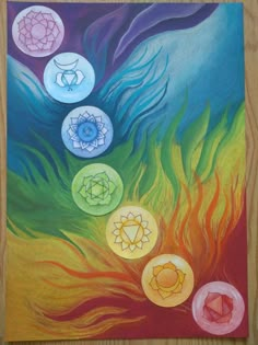 a painting with seven chakras on it