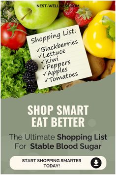 the ultimate guide to shopping for fruits and vegetables with text reading shop smart eat better