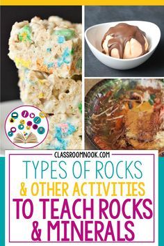 four different types of rocks and other activities to teach rocks and minerals for kids