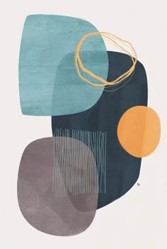 an abstract painting with circles and lines