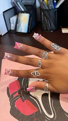 Xoxo Jewelry, James Avery Rings, Duck Nails, Hard Nails, Colored Acrylic Nails, Short Square Acrylic Nails, Wrist Jewelry, Long Square Acrylic Nails