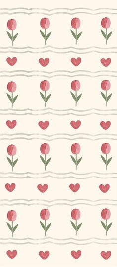 a pattern with hearts and flowers on it