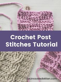 crochet post stitches pattern with text overlay