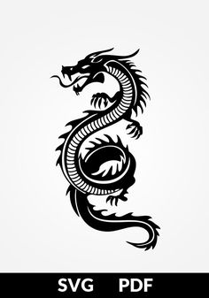 a black and white image of a dragon with the word svg df on it