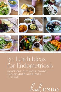 Don't cut out more and more foods to "calm" your endo, instead infuse boatloads of nutrients! These nutrients are needed to quell inflammation. See 30 lunch examples (and more) here! #endometriosis #endobelly #endodiet Endo Meal Plan, Endo Recipes, Cycling Food, Anti Inflammation Recipes