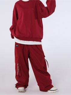 Renchill Wine Baggy Style Snow Pants | Baggy Style Snow Collection | Snowears Sporty Solid Cargo Pants For Winter, Sporty Cargo Pants For Winter, Winter Streetwear Cargo Pants With Elastic Waistband, Winter Baggy Parachute Pants, Winter Sporty Cargo Pants With Elastic Waistband, Winter Streetwear Parachute Pants With Elastic Waistband, Winter Techwear Parachute Pants With Relaxed Fit, Baggy Techwear Sweatpants For Outdoor, Baggy Techwear Sweatpants For Outdoor Activities